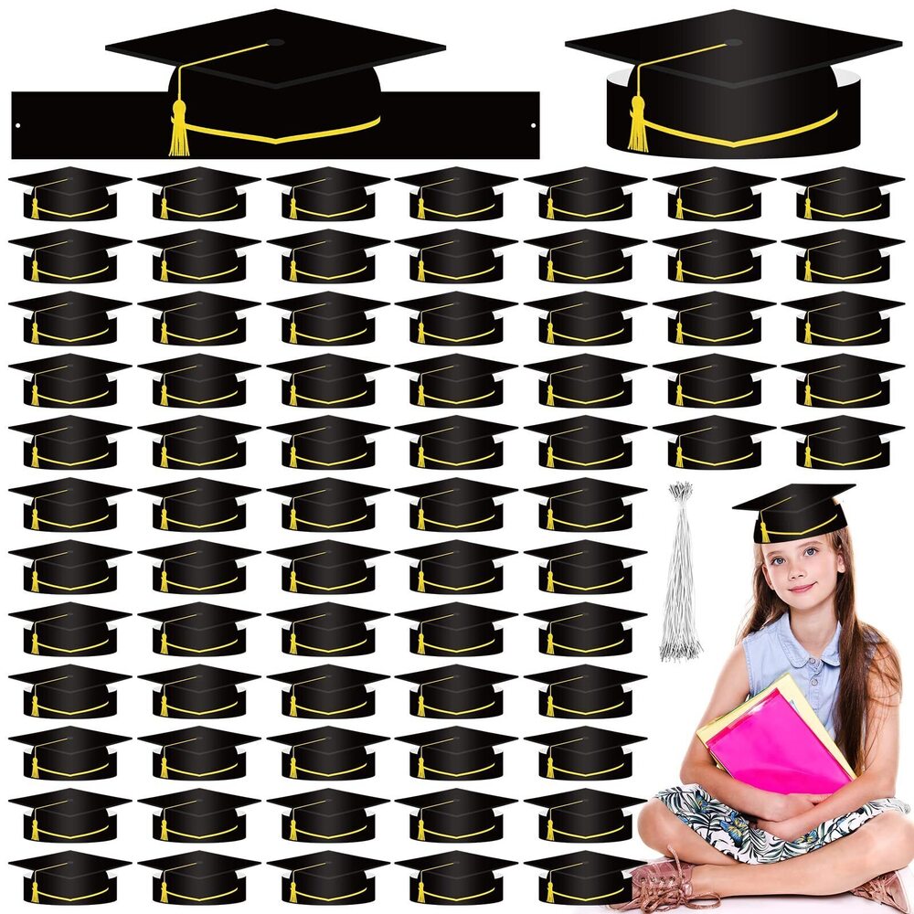 4892 72 PCS Graduation Paper Cap Class of 2025 Adjustable Graduation Cap